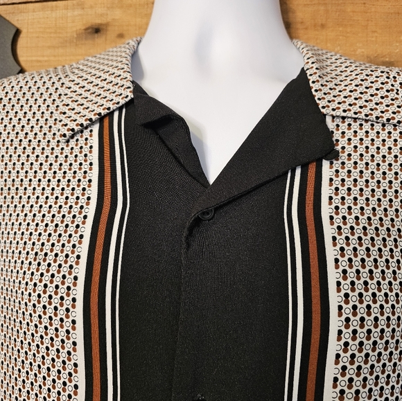 Express men's retro bowling style button up shirt size large - Picture 4 of 14